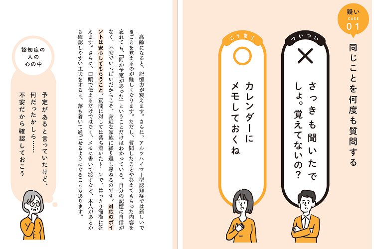 書籍「“認知症心理学の専門家が教える“認知症の人にラクに伝わる言いかえフレーズ」のページイメージ
