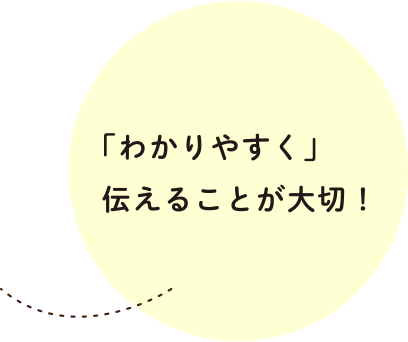 「わかりやすく」伝えることが大切！